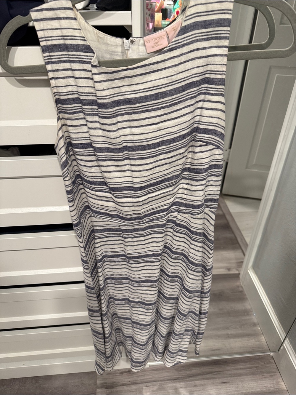 St. Tropez Striped Linen Midi Dress - Picture 2 of 4